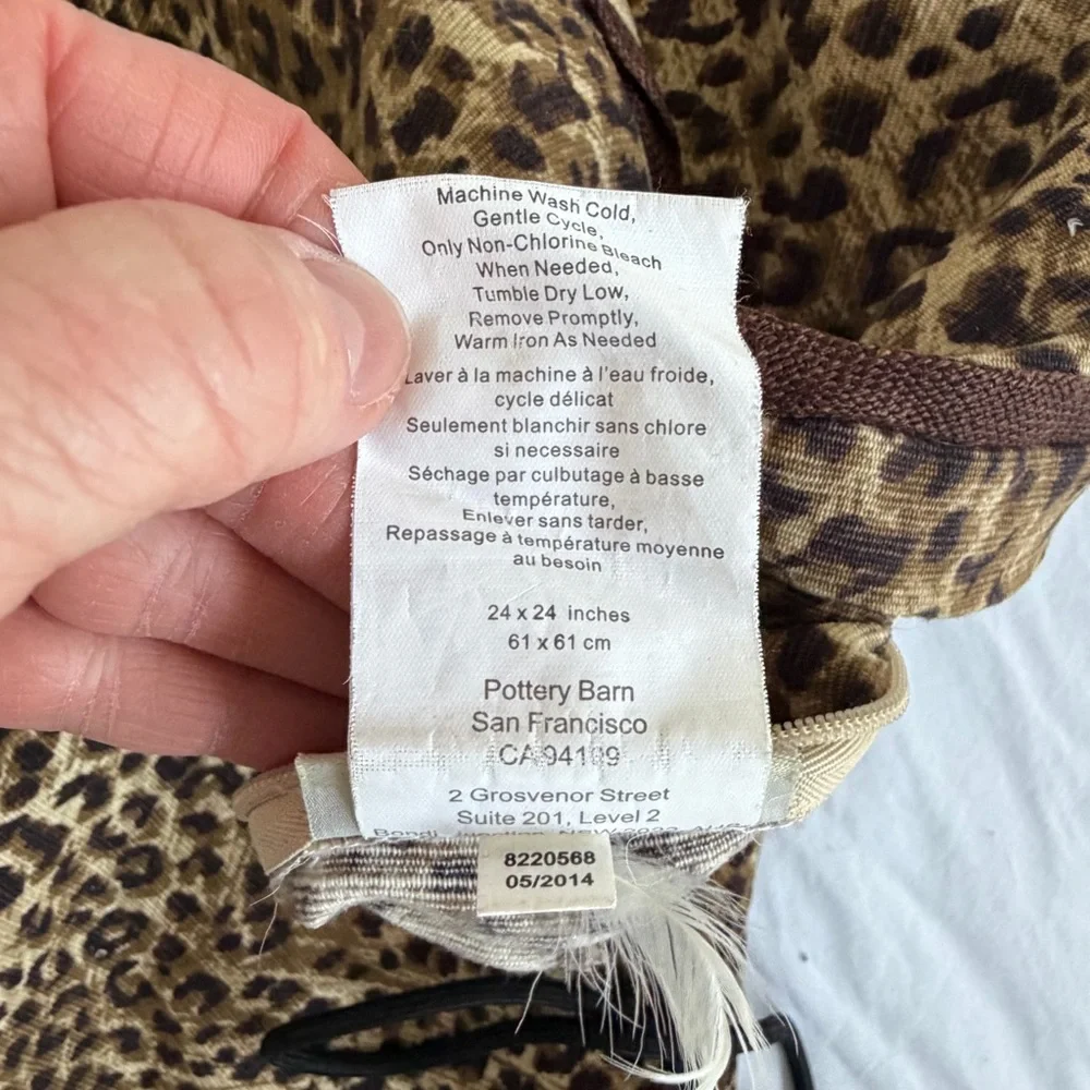 Pottery Barn Leopard Print Accent Pillow 24x24